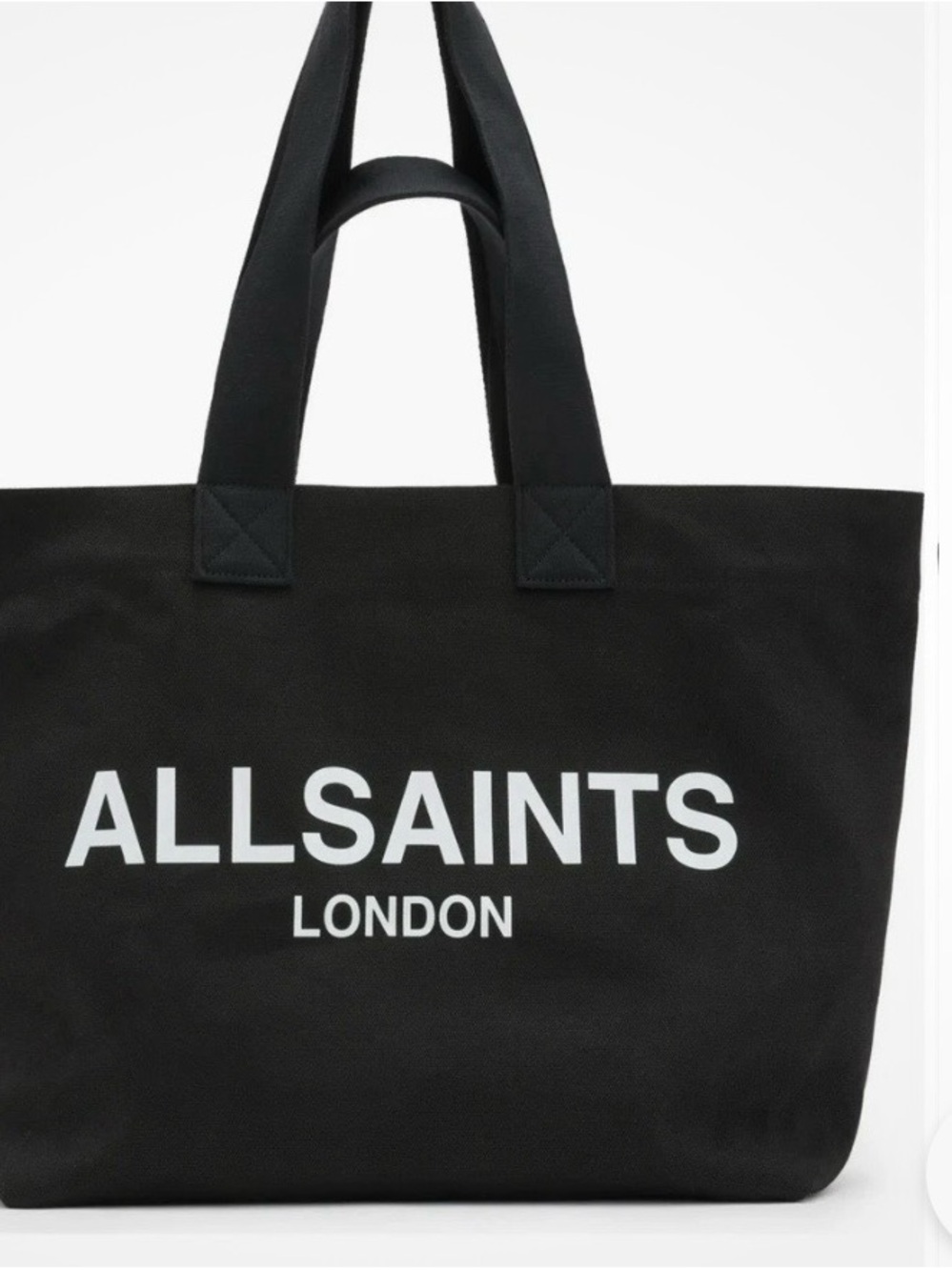 All Saints Black Canvas Logo Tote